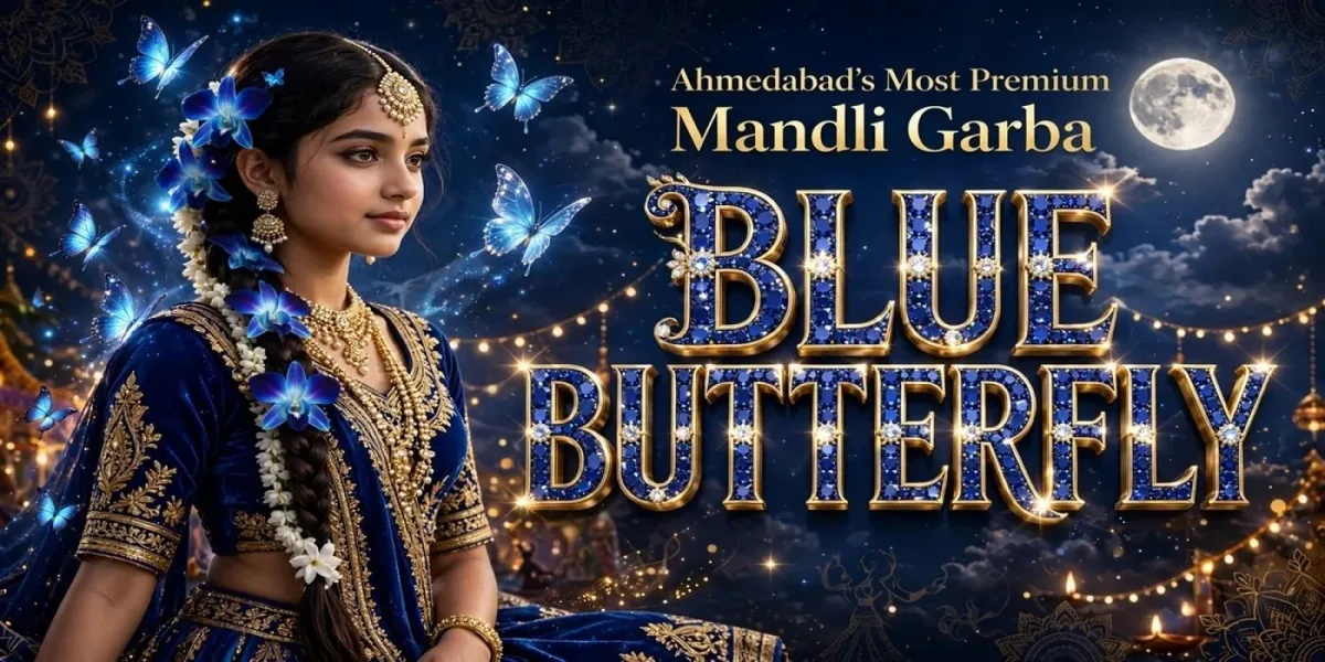 Blue Butterfly Mandli Garba