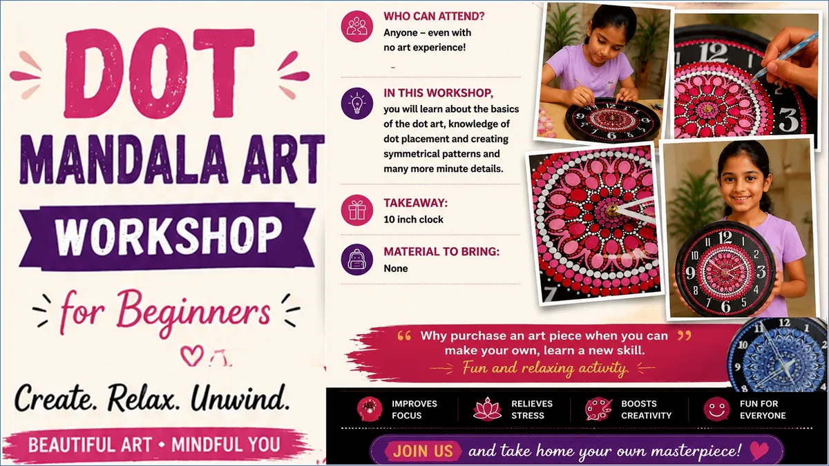 Dot Mandala Wall Clock Painting for Beginners