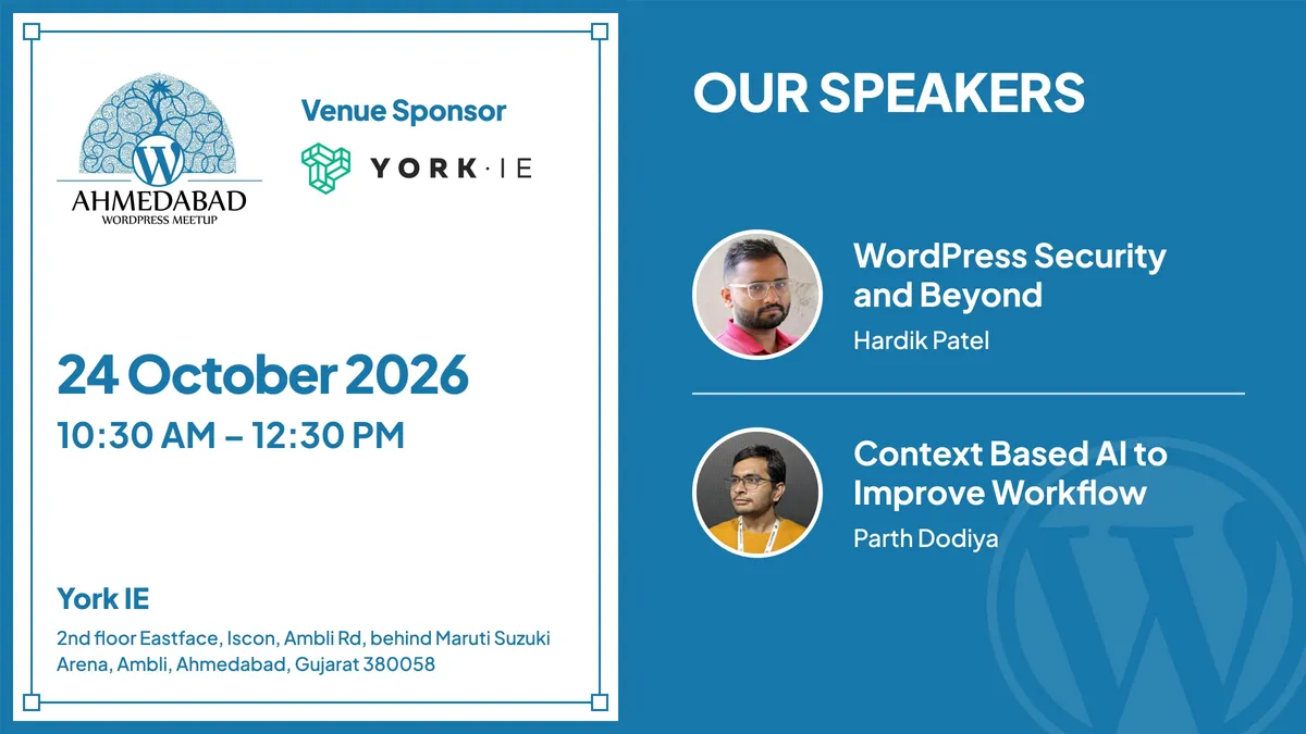 October 2026 WordPress Ahmedabad Meetup